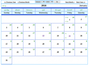 Chennai iq Tamil Monthly Calendar